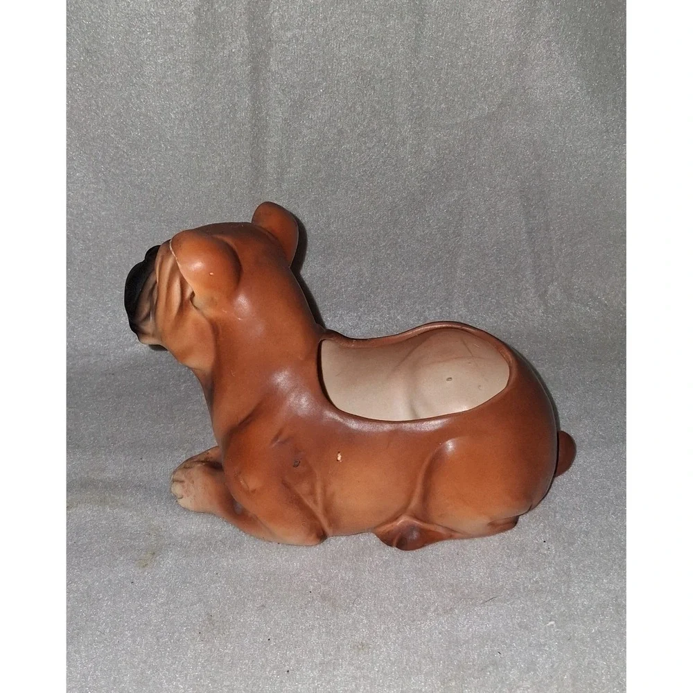 Boxer Dog Planter Figurine‎ #6717 Porcelain Napcoware Japan 7